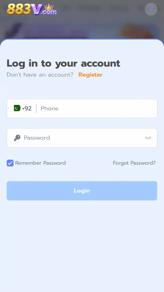 register on 883v